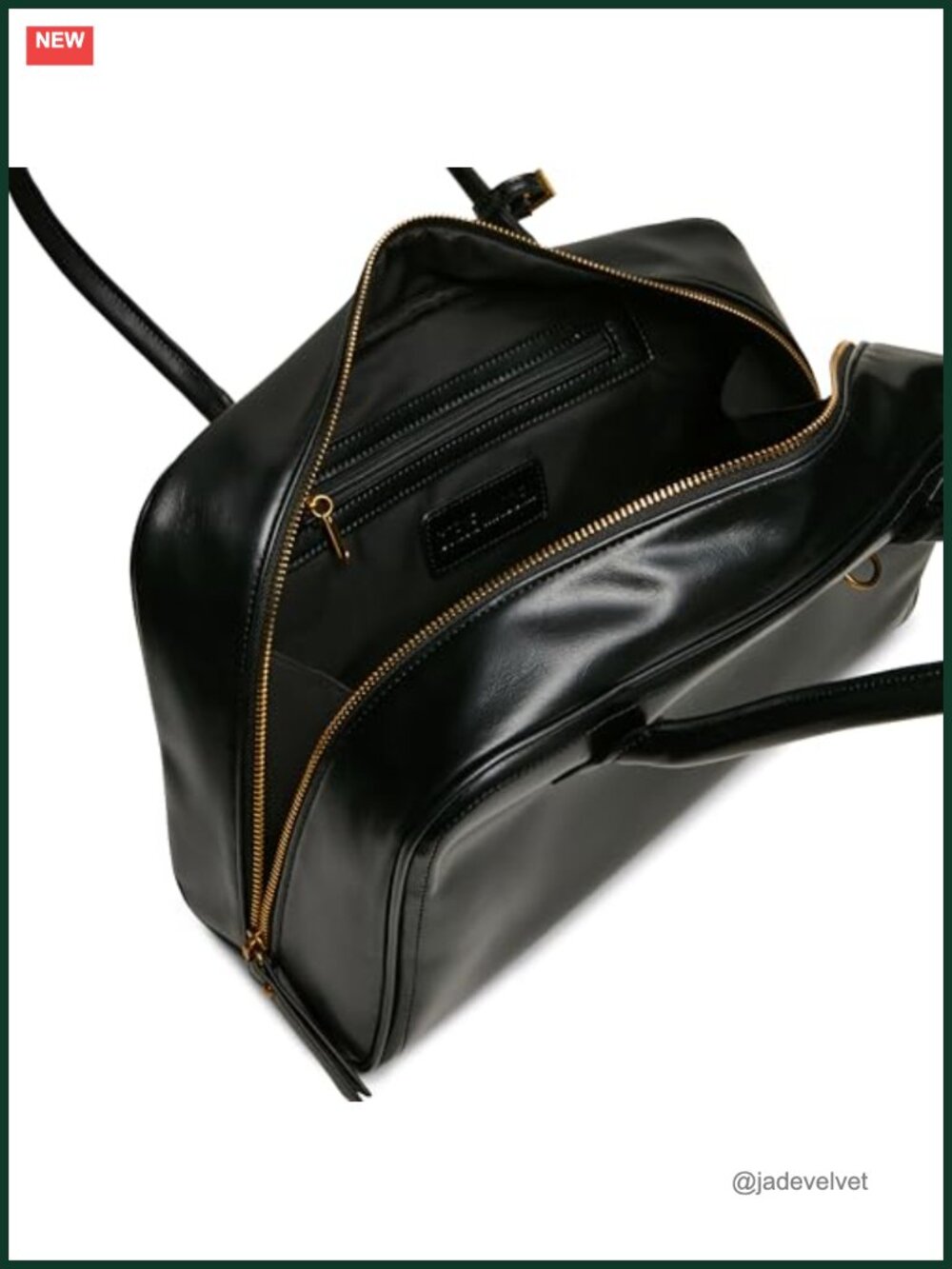 Faux Leather Satchel Handbag with Zipper Pockets Shoulder Bag - Picture 3 of 6